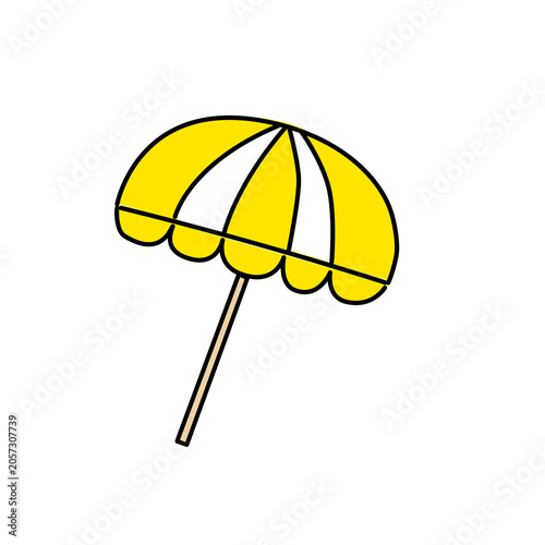 yellow umbrella isolated on white background