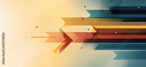 Abstract graphic design with colorful arrows pointing forward, symbolizing progress and momentum in a modern, dynamic style.