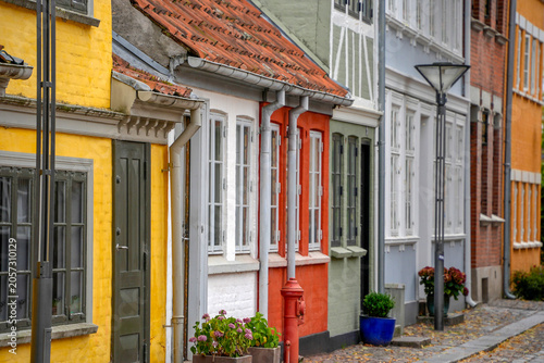 Schilderij op canvas odense historical city center Andersen home town