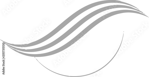 Waves of gray lines create an elegant sweeping motion across this minimalist graphic element.