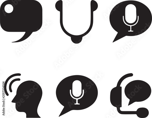 Vector Icon Set with 4 Variations, Artificial Intelligence Line Icons for Technology, Web, Mobile App UI UX Design