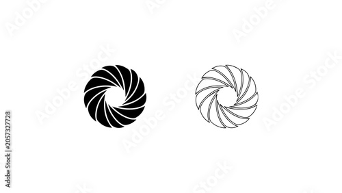 Bild auf Leinwand Black and White Camera Aperture Shutter Icon Set