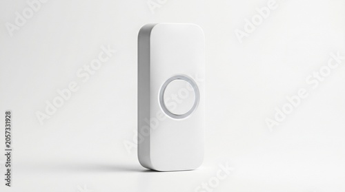 Modern smart doorbell button isolated on white background