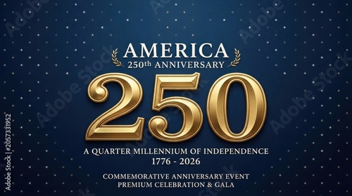 Quarter millennium of independence america 250th anniversary commemorative anniversary event premium celebration and gala.