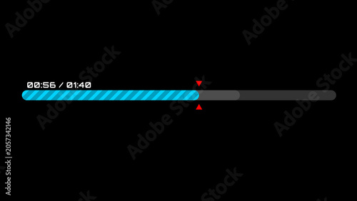 Digital video player progress bar timeline interface
