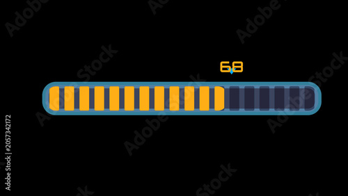 Loading progress bar showing 68 percent status
