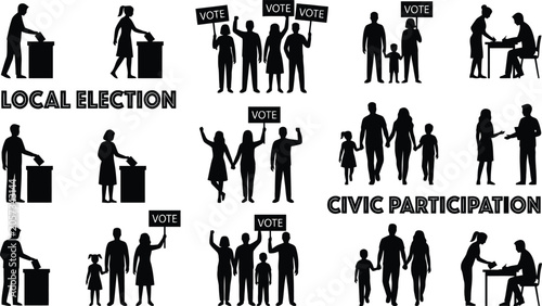 Foto People participating in local elections and civic activities