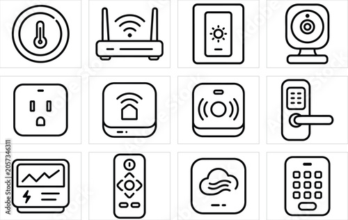 Minimalist set for technology, communication and electronics