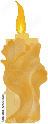 Foto yellow carved candle