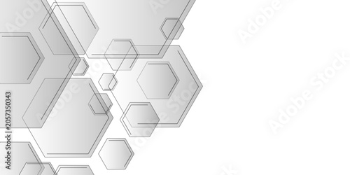 Quadro su tela Abstract background with geometric shapes and hexagon pattern