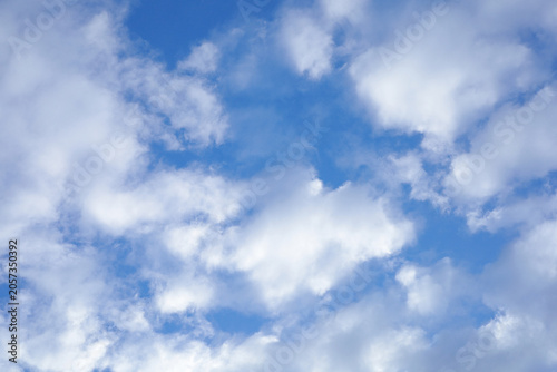 The Beauty of the Blue Sky with Bright White Clouds