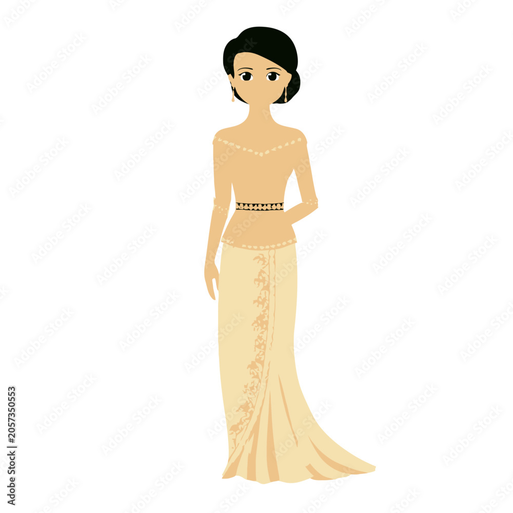 Fototapeta premium Filipino woman in elegant barot saya traditional dress