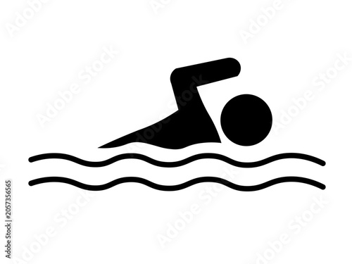 Bild auf Leinwand Competitive swimmer doing freestyle stroke pictogram