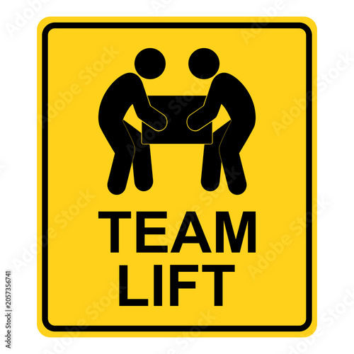 Lifting instruction sign, Packaging symbol to indicate heaviness and needs two people to lift. Flat vector illustration