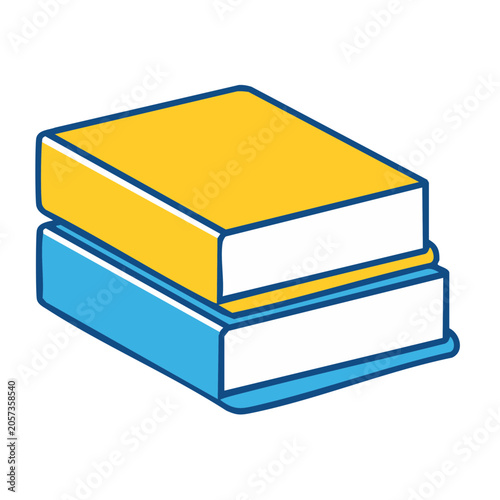 Blue and yellow 3D briefcase render