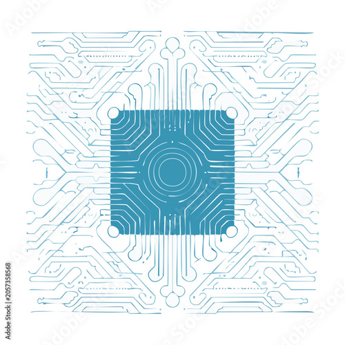 Blue geometric spiral pattern vector design