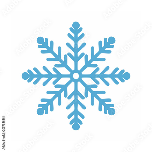 Blue Snowflake Flat Vector Design