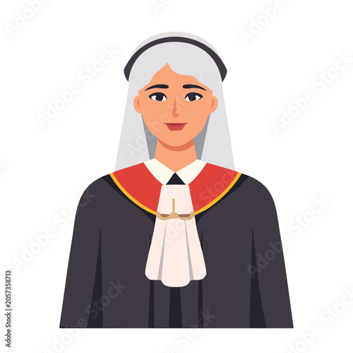 Flat design nurse portrait with headband