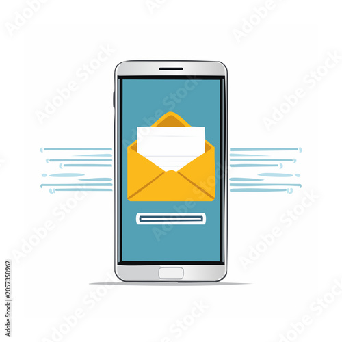 Smartphone with folder app icon on screen