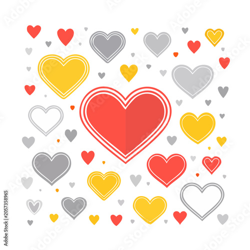 Scattered hearts flat design vector
