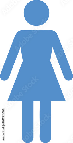 Flat blue gender-neutral human figure minimalist style symbol