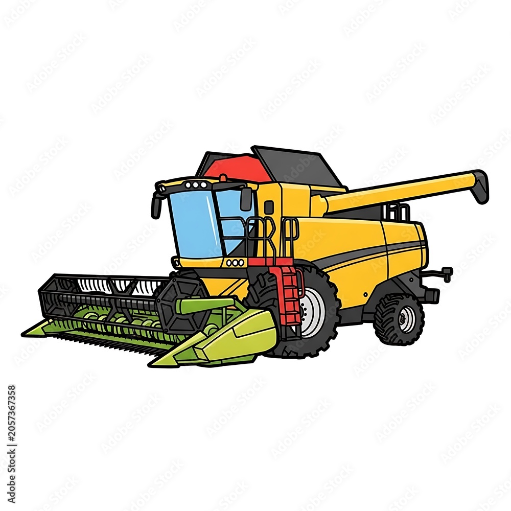 Obraz premium Yellow construction dump truck on white background.