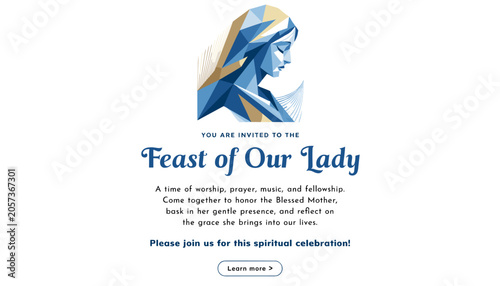 Fotografi Invitation to the Feast of Our Lady, a spiritual celebration of worship, prayer, music, and fellowship honoring the Blessed Mother