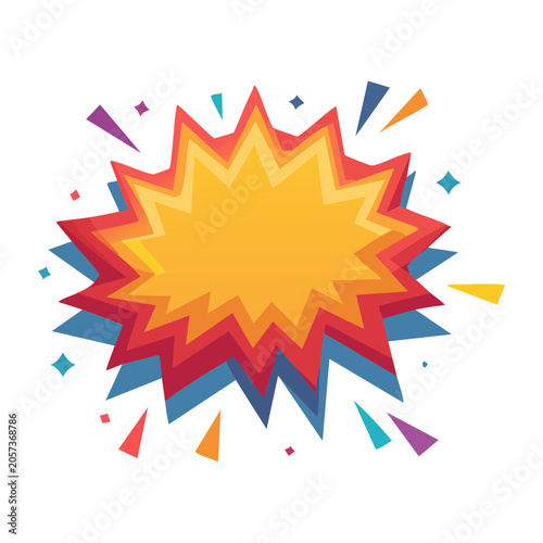 Flat design explosion burst vector