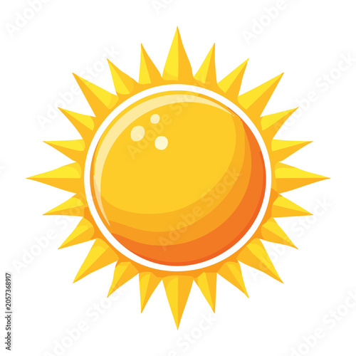Flat design vector sun icon