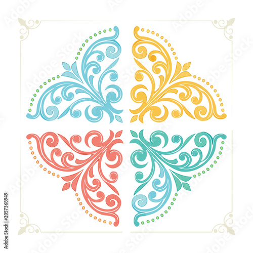 Floral pattern vector illustration set