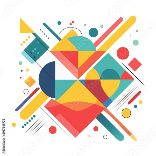 Geometric pattern with hexagons and triangles