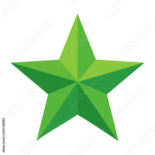 Green star icon flat design