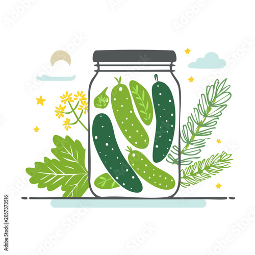 Aloe vera plant in pot flat design