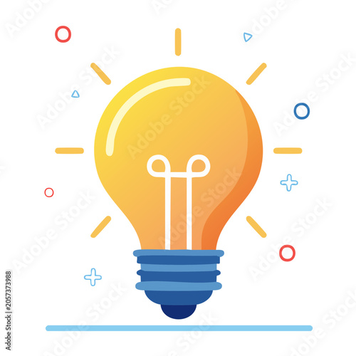 Flat design lightbulb with idea concept