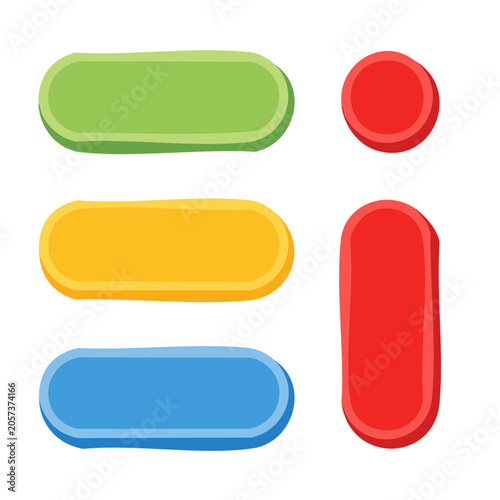 Flat design vector of colored pill capsules