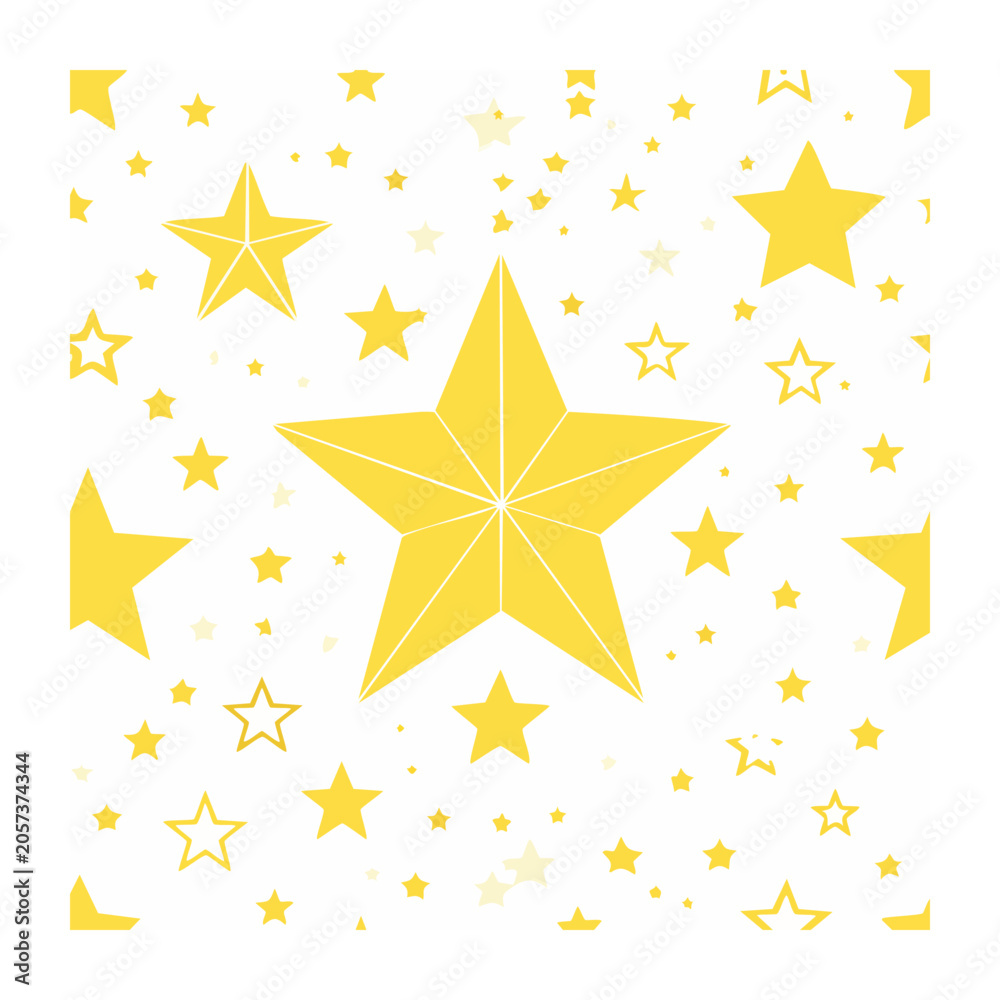 Fototapeta premium Yellow star with shooting star effect vector