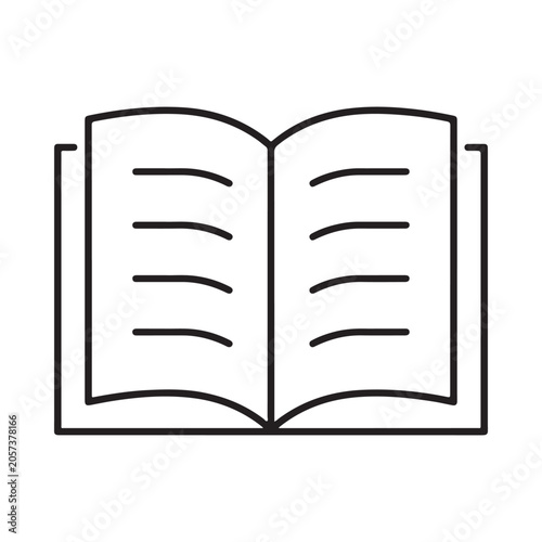 Obraz na plátně Open Book Icon Linear Style With White Background