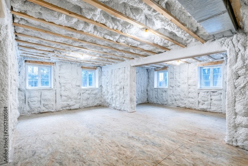 Fully Insulated Interior Basement with Spray Foam and Open Layout for Renovation or Design Ideas