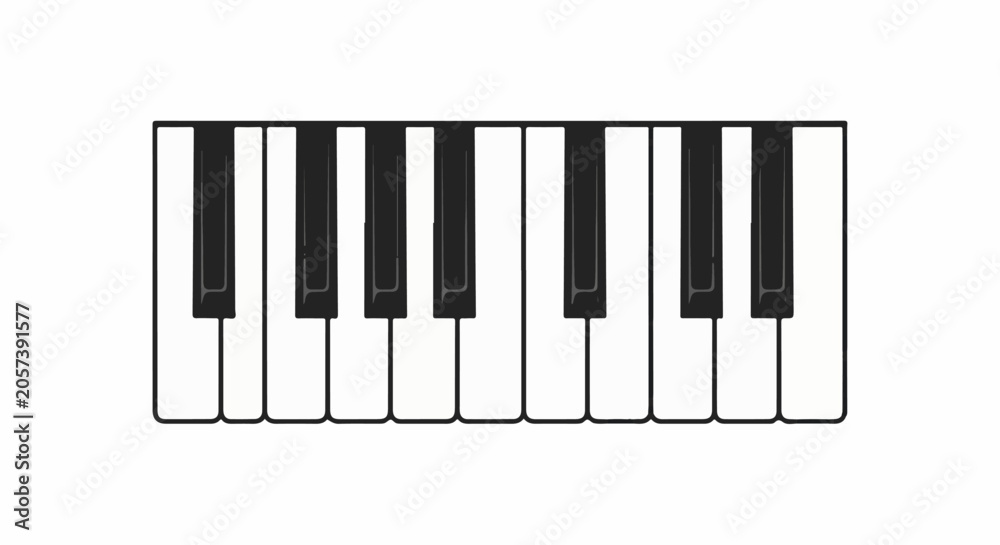 Fototapeta premium A close-up of piano keys, showing white and black keys in a repeating pattern