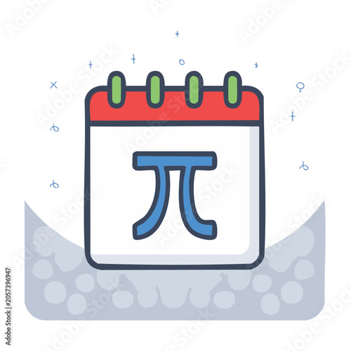 Pi symbol flat design icon