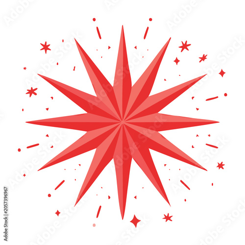 Red firework burst vector graphic