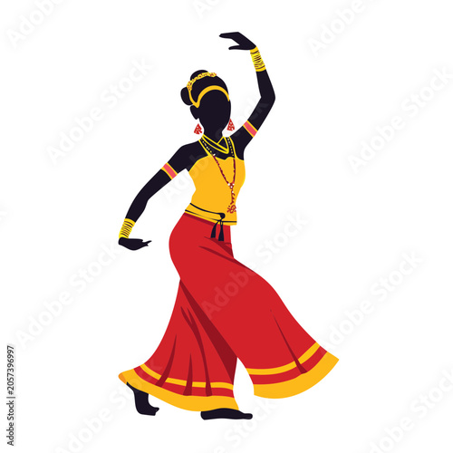 Vector illustration of traditional dancer in costume