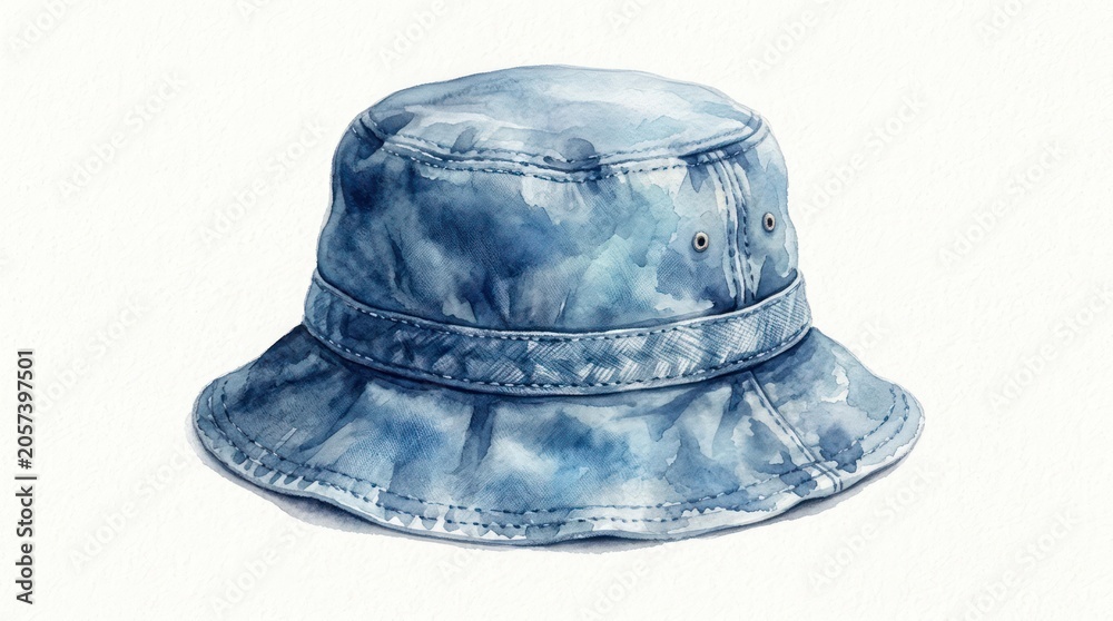 Fototapeta premium Denim bucket hat isolated on light background