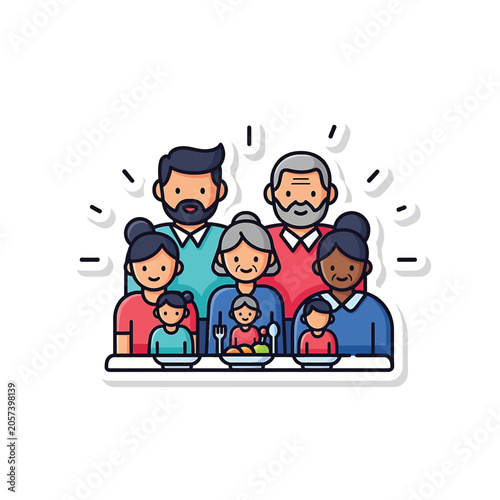Canvastavla Diverse Family Members Smiling Together.