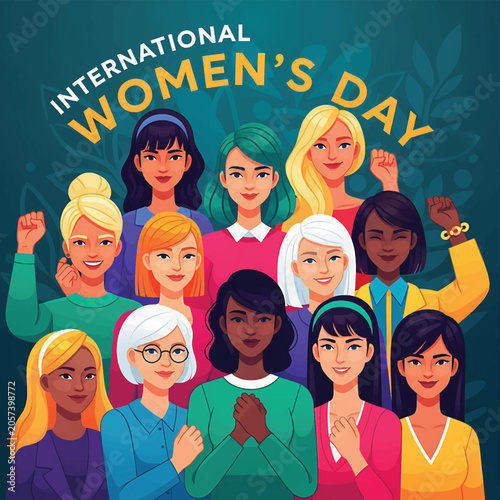 Slika na platnu Diverse women celebrating together happily.