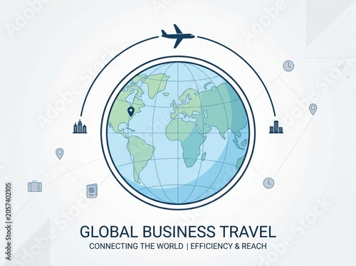 Global business travel and international connectivity concept
