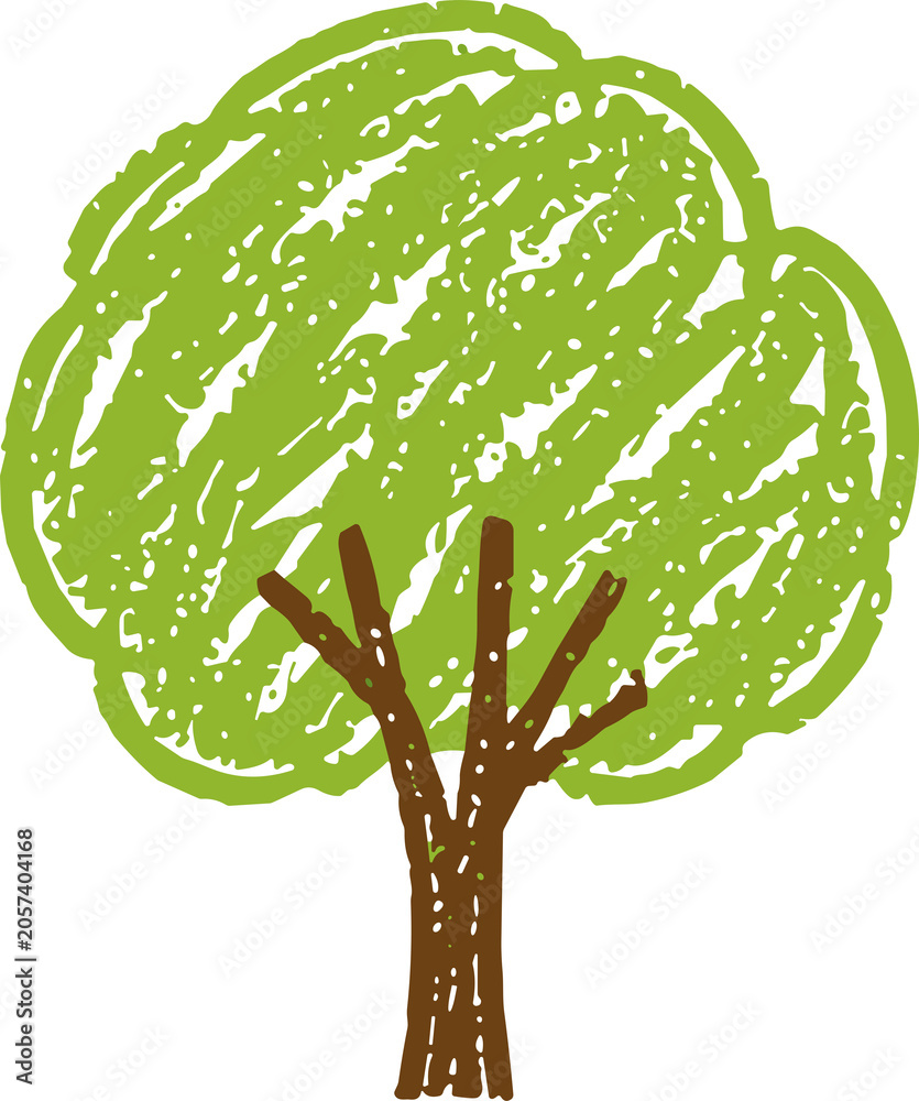 Fototapeta premium Simple Green Tree Illustration