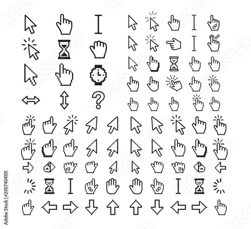 Comprehensive collection of versatile computer mouse cursors, diverse interface pointers, and essential interaction symbols for modern digital user experiences