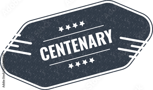 Foto A classic dark colored sticker badge celebrating a centenary anniversary with de