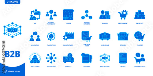 Foto b2b business to business icon linely filled style icon packs editable vektor